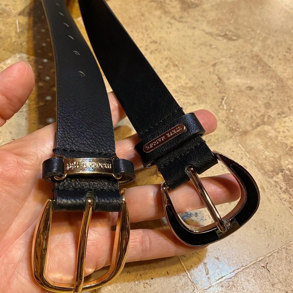 Two black Steve Madden (Madden Girl) belts